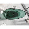 Mexen Glass transparent freestanding bathtub 170 x 85 cm, teal, chrome plug - 58061708511