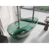 Mexen Glass transparent freestanding bathtub 170 x 85 cm, teal, chrome plug - 58061708511