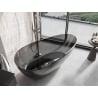 Mexen Glass freestanding transparent bathtub 170 x 85 cm, black, chrome plug - 58061708513