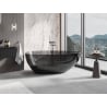 Mexen Glass transparent freestanding bathtub 160 x 80 cm, black, chrome plug - 58061608013