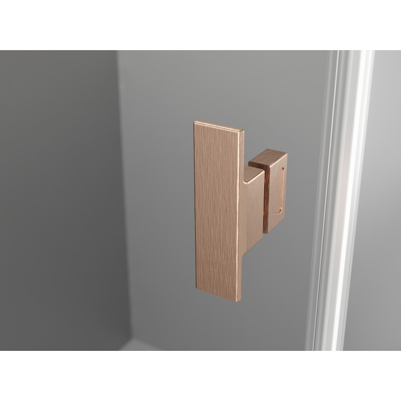 Mexen Mist-H T pivot shower cabin left 100 x 75 cm, transparent, brushed copper - 8A5T-100-075-65-00-L