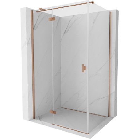Mexen Mist-H T pivot shower cabin left 100 x 75 cm, transparent, brushed copper - 8A5T-100-075-65-00-L