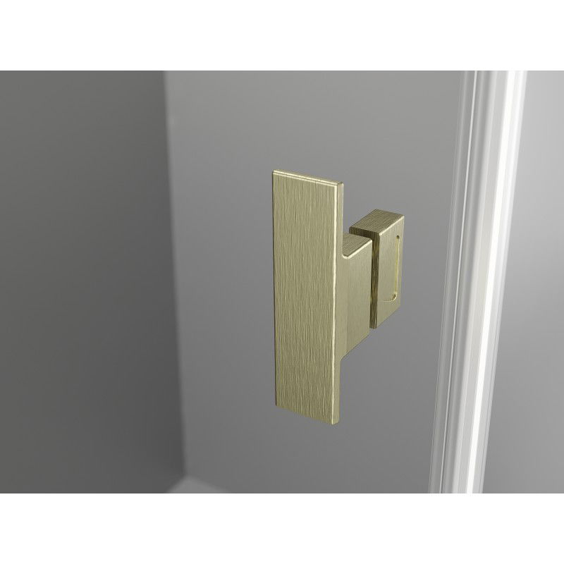 Mexen Mist-H T Right-Side Hinged Shower Enclosure 90 x 100 cm, Transparent, Brushed Gold - 8A5T-090-100-55-00-P