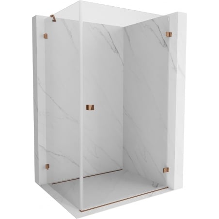 Mexen Lunar-B right-hinged shower enclosure 100 x 90 cm, transparent, rose gold - 832-100-090-60-00-P