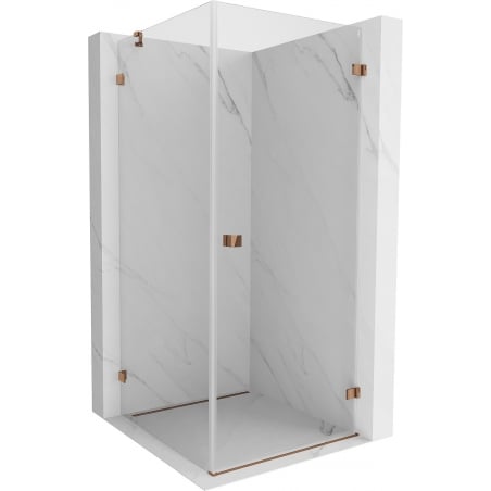 Mexen Lunar-B right-hand hinged shower cabin 100 x 100 cm, transparent, rose gold - 832-100-100-60-00-P