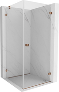 Mexen Lunar-B right-hand hinged shower cabin 100 x 100 cm, transparent, rose gold - 832-100-100-60-00-P