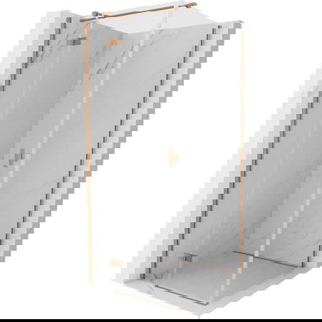 Mexen Mist-H T Shower Enclosure Pivot Left 85 x 85 cm, Transparent, Brushed Copper - 8A5T-085-085-65-00-L