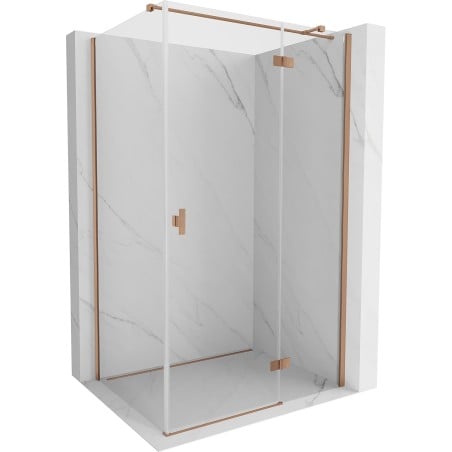Mexen Mist-H T right hinged shower enclosure 95 x 70 cm, transparent, brushed copper - 8A5T-095-070-65-00-P