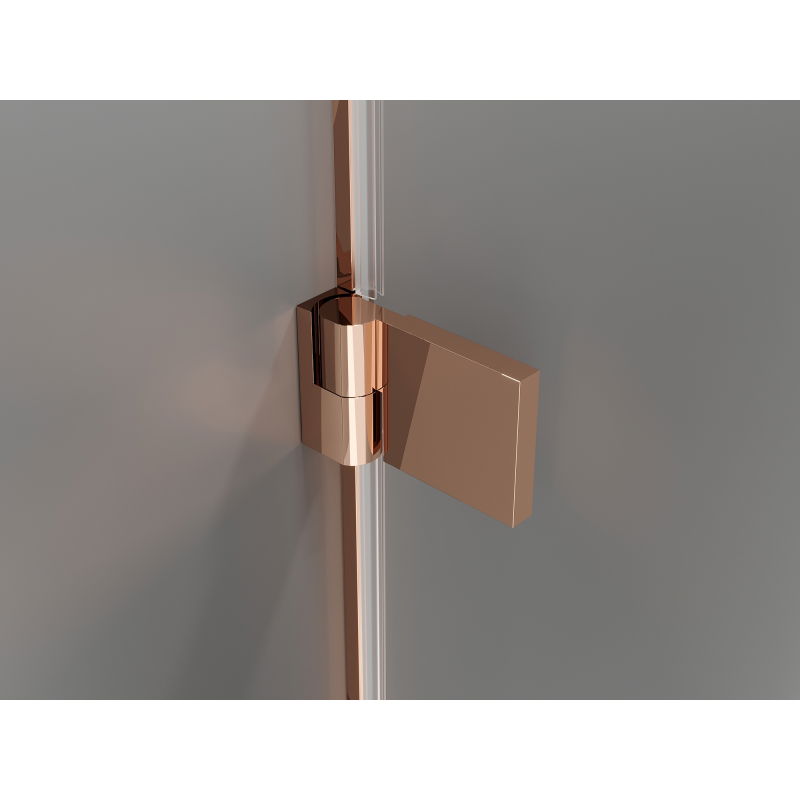 Mexen Lunar-B Left-Swing Shower Enclosure 95 x 70 cm, Transparent, Brushed Copper - 832-095-070-65-00-L
