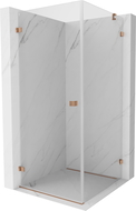 Mexen Lunar-B hinged left shower cabin 80 x 80 cm, transparent, brushed copper - 832-080-080-65-00-L