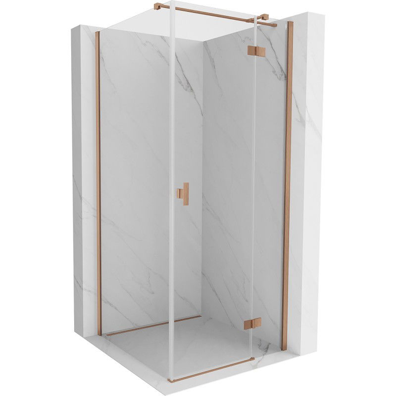 Mexen Mist-H T shower enclosure right opening 75 x 75 cm, transparent, brushed copper - 8A5T-075-075-65-00-P