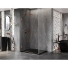 Mexen Lunar-B left hinged shower cabin 95 x 80 cm, transparent, brushed copper - 832-095-080-65-00-L