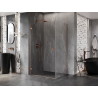 Mexen Lunar-B left hinged shower cabin 95 x 80 cm, transparent, brushed copper - 832-095-080-65-00-L
