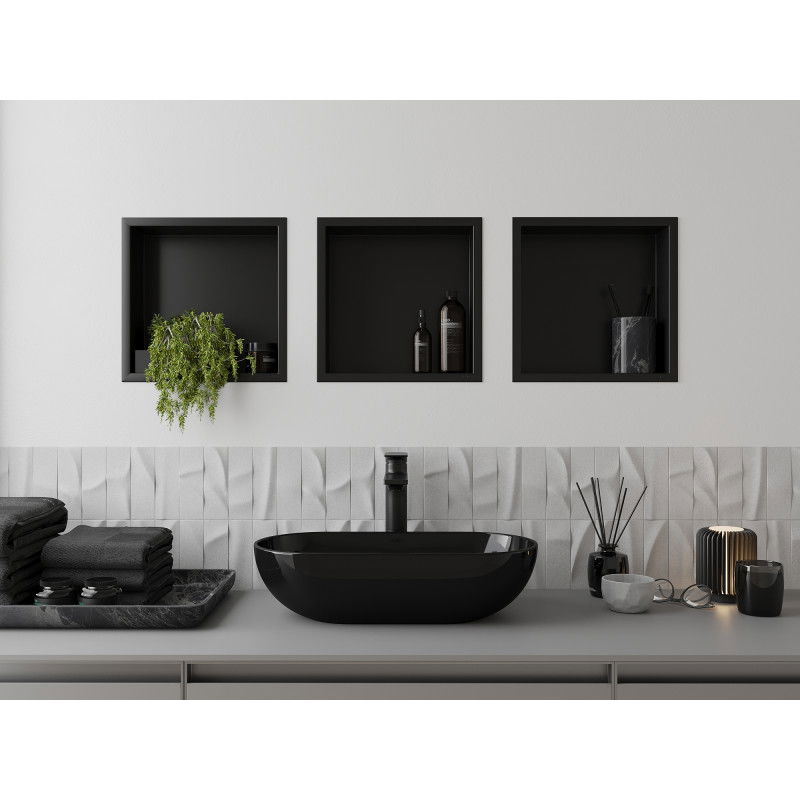 Mexen X-Wall-R recessed shelf with flange 30 x 30 cm, black - 1970303010