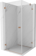 Mexen Lunar-B left hinged shower enclosure 100 x 100 cm, transparent, brushed copper - 832-100-100-65-00-L