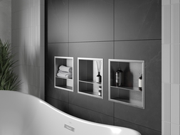 Mexen X-Wall-R shower niche with flange and shelf 30 x 30 cm, inox - 1910303010S