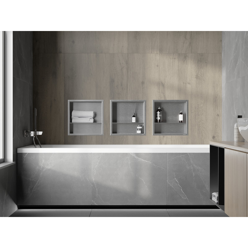 Mexen X-Wall-R niche shelf with flange and shelf 30 x 30 cm, inox - 1910303010S
