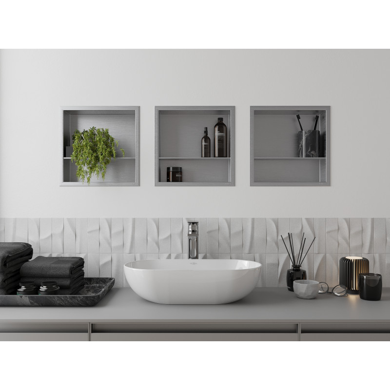 Mexen X-Wall-R niche shelf with flange and shelf 30 x 30 cm, inox - 1910303010S