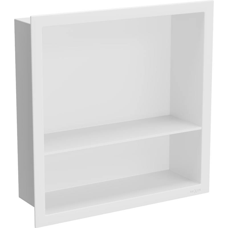 Mexen X-Wall-R shower niche with flange and shelf 30 x 30 cm, White - 1920303010S