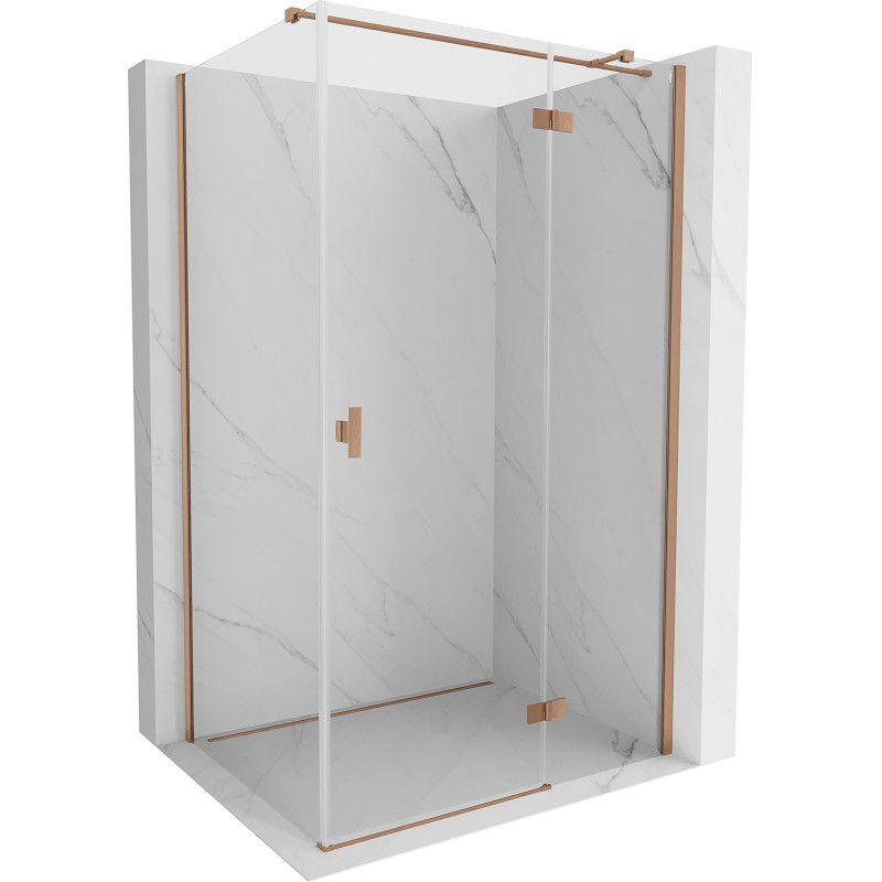 Mexen Mist-H T right hinged shower cabin 75 x 95 cm, transparent, brushed copper - 8A5T-075-095-65-00-P