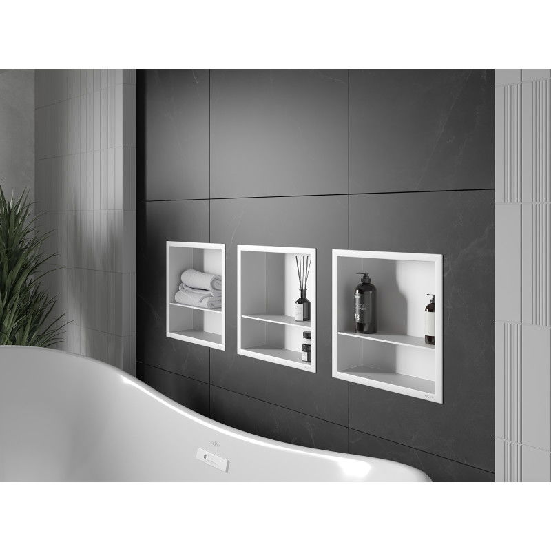 Mexen X-Wall-R recessed shelf with flange and shelf 30 x 30 cm, white - 1920303010S