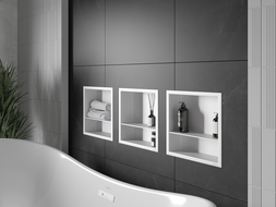 Mexen X-Wall-R shower niche with flange and shelf 30 x 30 cm, White - 1920303010S