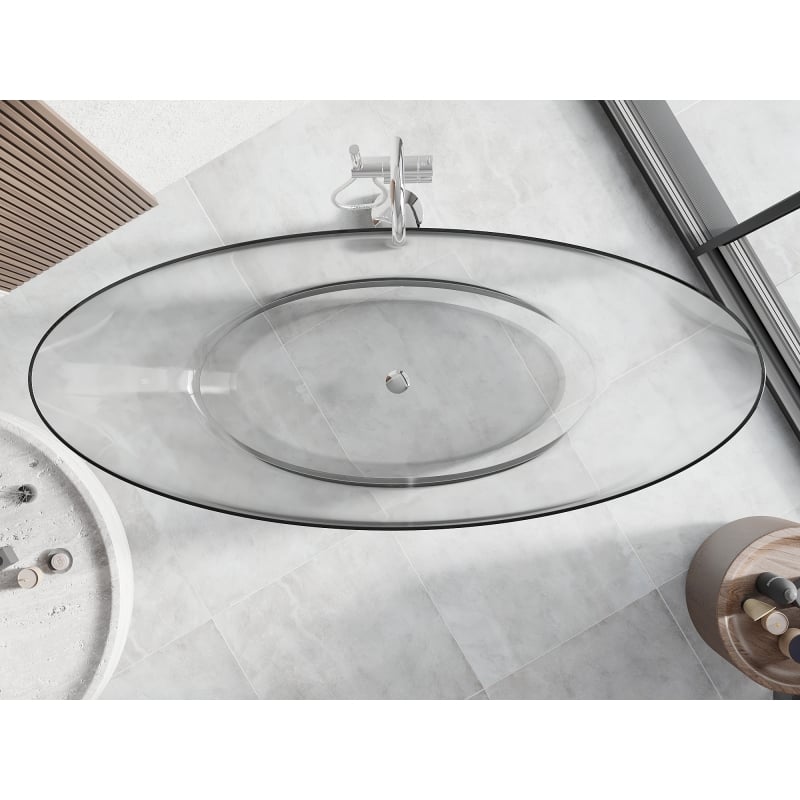 Mexen Vea freestanding transparent bathtub 180 x 80 cm, clear, chrome plug - 58091808008