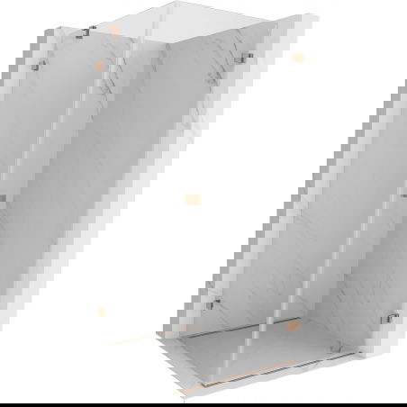 Mexen Lunar-B right hinged shower cabin 90 x 90 cm, transparent, brushed copper - 832-090-090-65-00-P