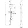 Mexen DF22 sliding shower set, Black - 785224582-70