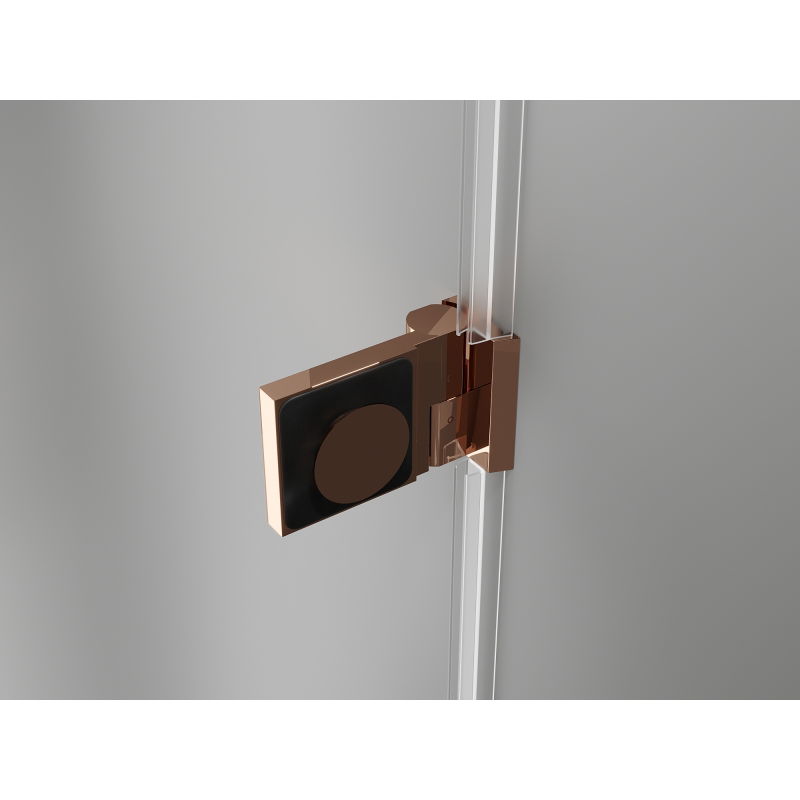 Mexen Lunar-B right hinged shower cabin 90 x 90 cm, transparent, brushed copper - 832-090-090-65-00-P