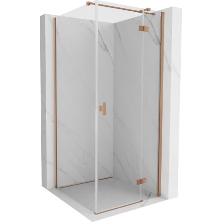 Mexen Mist-H T right-handed shower cabin 95 x 95 cm, transparent, brushed copper - 8A5T-095-095-65-00-P
