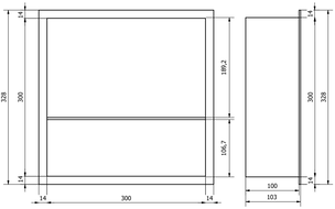 Mexen X-Wall-R shower niche with flange and shelf 30 x 30 cm, Gold - 1950303010S