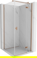 Mexen Mist H T right-hinged shower enclosure 120 x 120 cm, transparent, brushed copper - 8A5T-120-120-65-00-P
