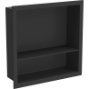 Mexen X-Wall-R niche shelf with flange and 30 x 30 cm shelf, black - 1970303010S