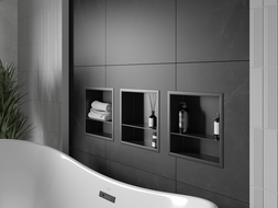Mexen X-Wall-R shower niche with flange and shelf 30 x 30 cm, Black - 1970303010S