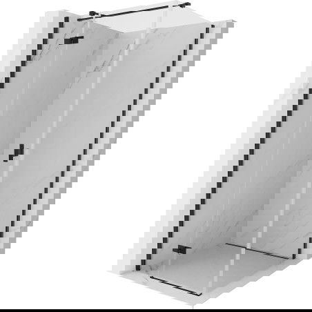 Mexen Mist-H T hinged shower cabin left 75 x 75 cm, transparent, black - 8A5T-075-075-70-00-L