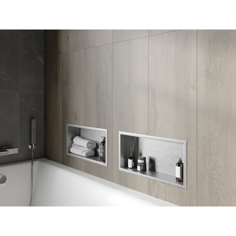 Mexen X-Wall-R recessed shelf with flange 45 x 20 cm, inox - 1910452010