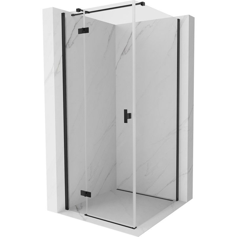 Mexen Mist-H T left hinged shower enclosure 95 x 95 cm, transparent, black - 8A5T-095-095-70-00-L