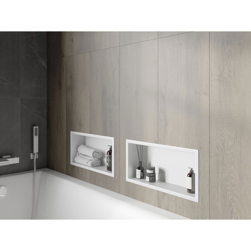 Mexen X-Wall-R recessed shelf with flange 45 x 20 cm, white - 1920452010