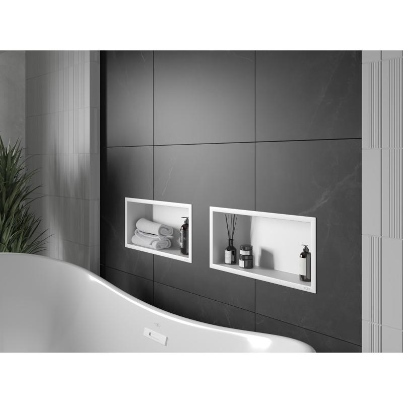 Mexen X-Wall-R niche shelf with flange 45 x 20 cm, white - 1920452010