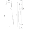 Mexen Veda freestanding bathtub faucet, black - 75433-70