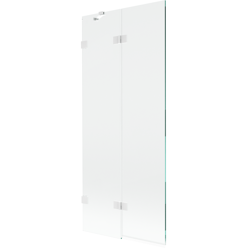 Mexen Lunar 2-panel left-hand bath screen 80 x 150 cm, transparent, white - 897-080-100-20-00-L