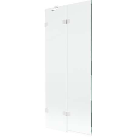 Mexen Lunar 2-panel left-hand bath screen 80 x 150 cm, transparent, white - 897-080-100-20-00-L