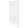 Mexen Lunar 2-panel left-hand bath screen 80 x 150 cm, transparent, white - 897-080-100-20-00-L