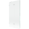 Mexen Lunar 2-wing left shower screen 90 x 150 cm, transparent, white - 897-090-100-20-00-L