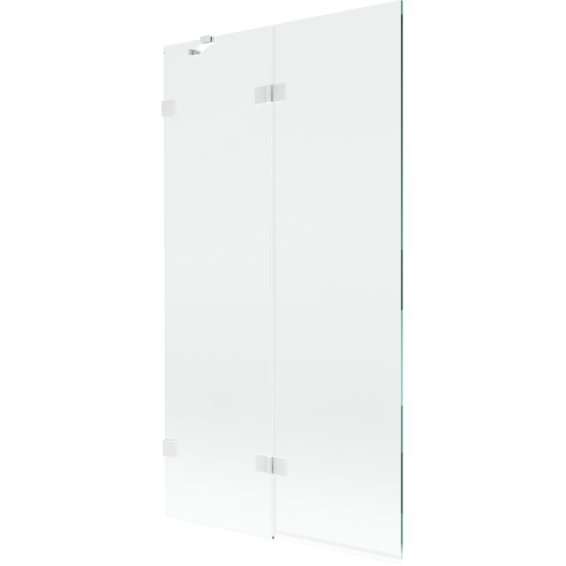 Mexen Lunar 2-wing left-hand bath screen 100 x 150 cm, transparent, white - 897-100-100-20-00-L