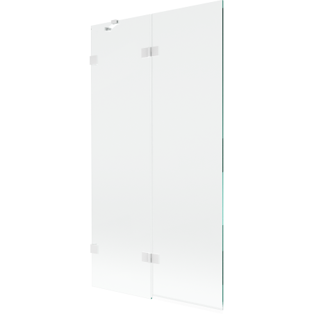 Mexen Lunar 2-panel left shower screen 100 x 150 cm, transparent, white - 897-100-100-20-00-L