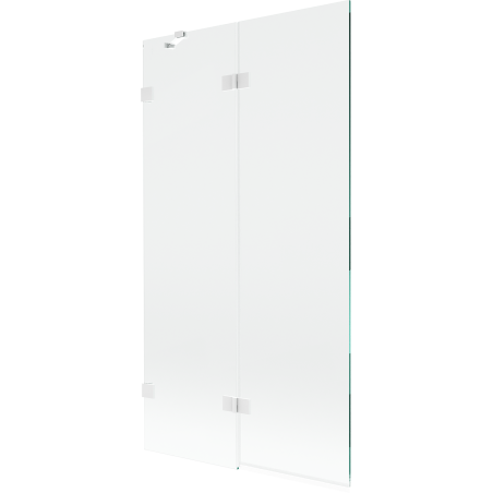 Mexen Lunar 2-wing left-hand bath screen 100 x 150 cm, transparent, white - 897-100-100-20-00-L