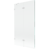 Mexen Lunar 2-panel left shower screen 100 x 150 cm, transparent, white - 897-100-100-20-00-L