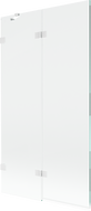Mexen Lunar 2-wing left-hand bath screen 100 x 150 cm, transparent, white - 897-100-100-20-00-L